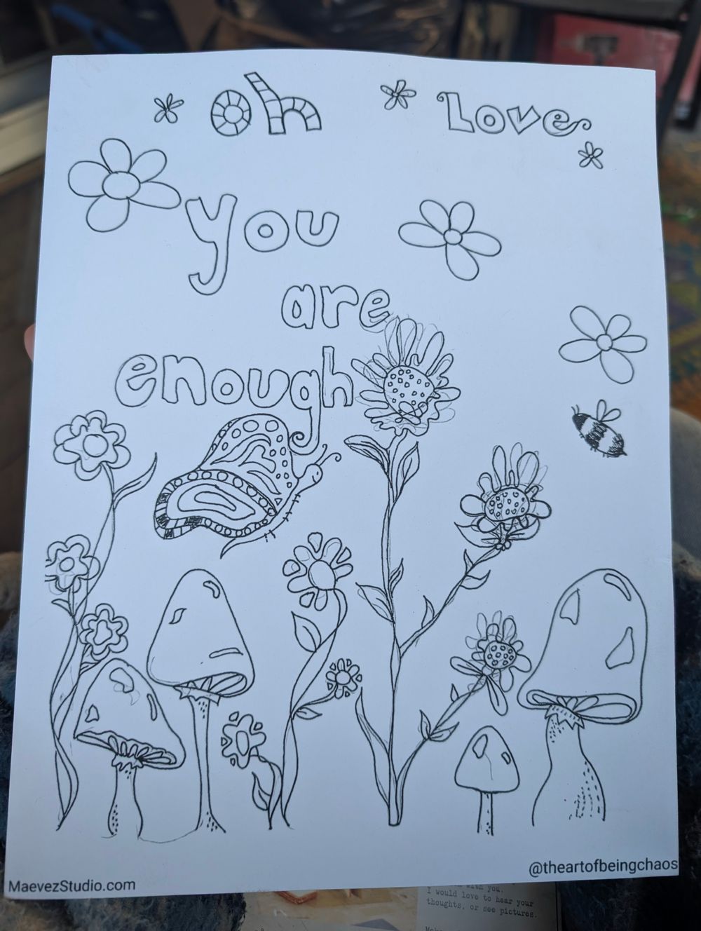 You are enough coloring page